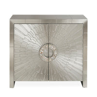 talitha cabinet nickel hand-stamped abalone shell handles - front view