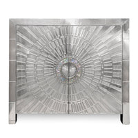 talitha cabinet nickel hand-stamped abalone shell handles - front view