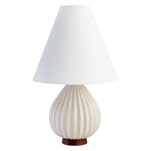 teardrop relief table lamp porcelain white - front view
