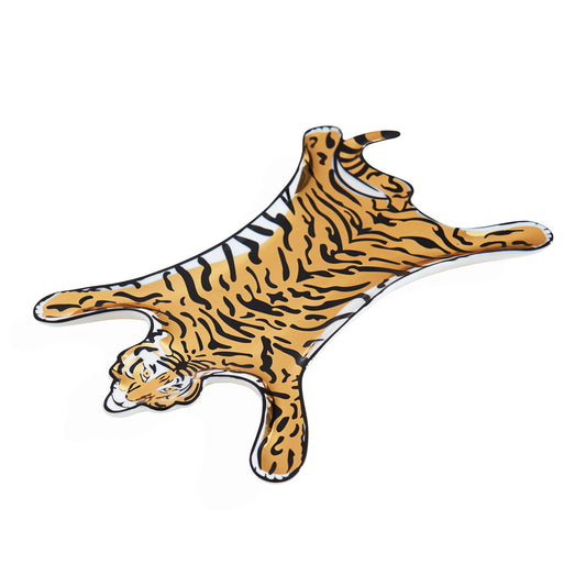 tiger stacking dish gold porcelain - angle view