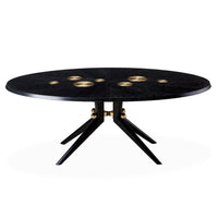 trocadero dining table ebonized oak - front view