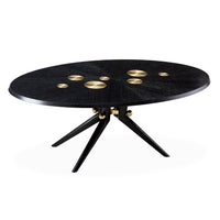 trocadero dining table ebonized oak - details view