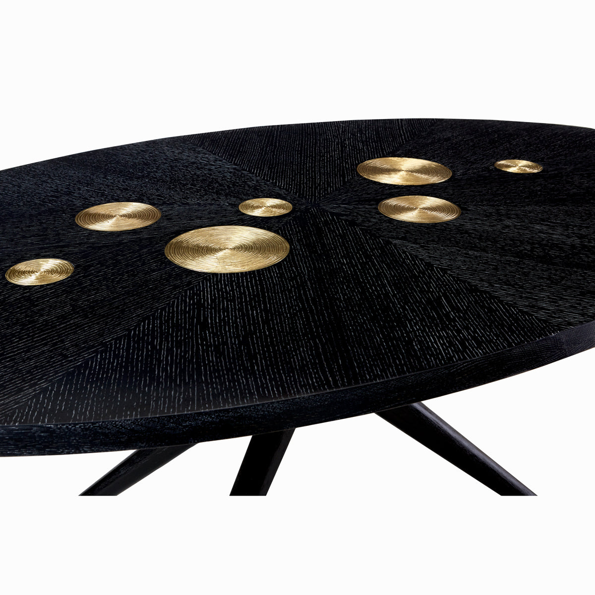 trocadero dining table ebonized oak details view