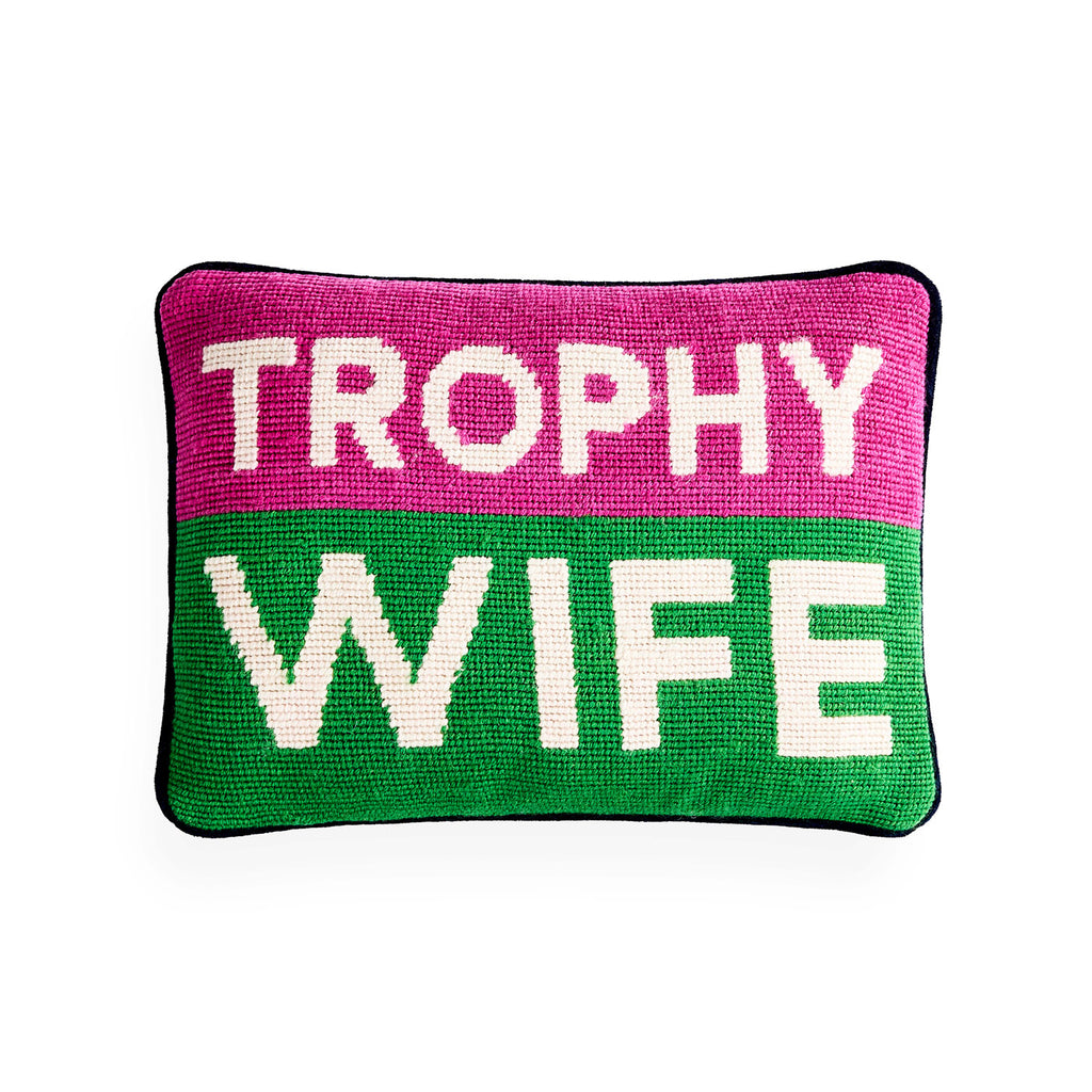 Trophy Wife Needlepoint Cushion