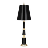 versailles buffet lamp with painted shade black brass - front view