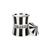 vice calories canister porcelain black white details