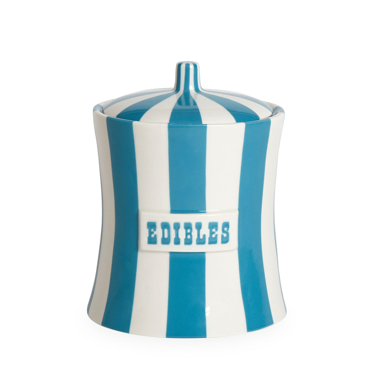 vice edibles canister porcelain blue white - front view