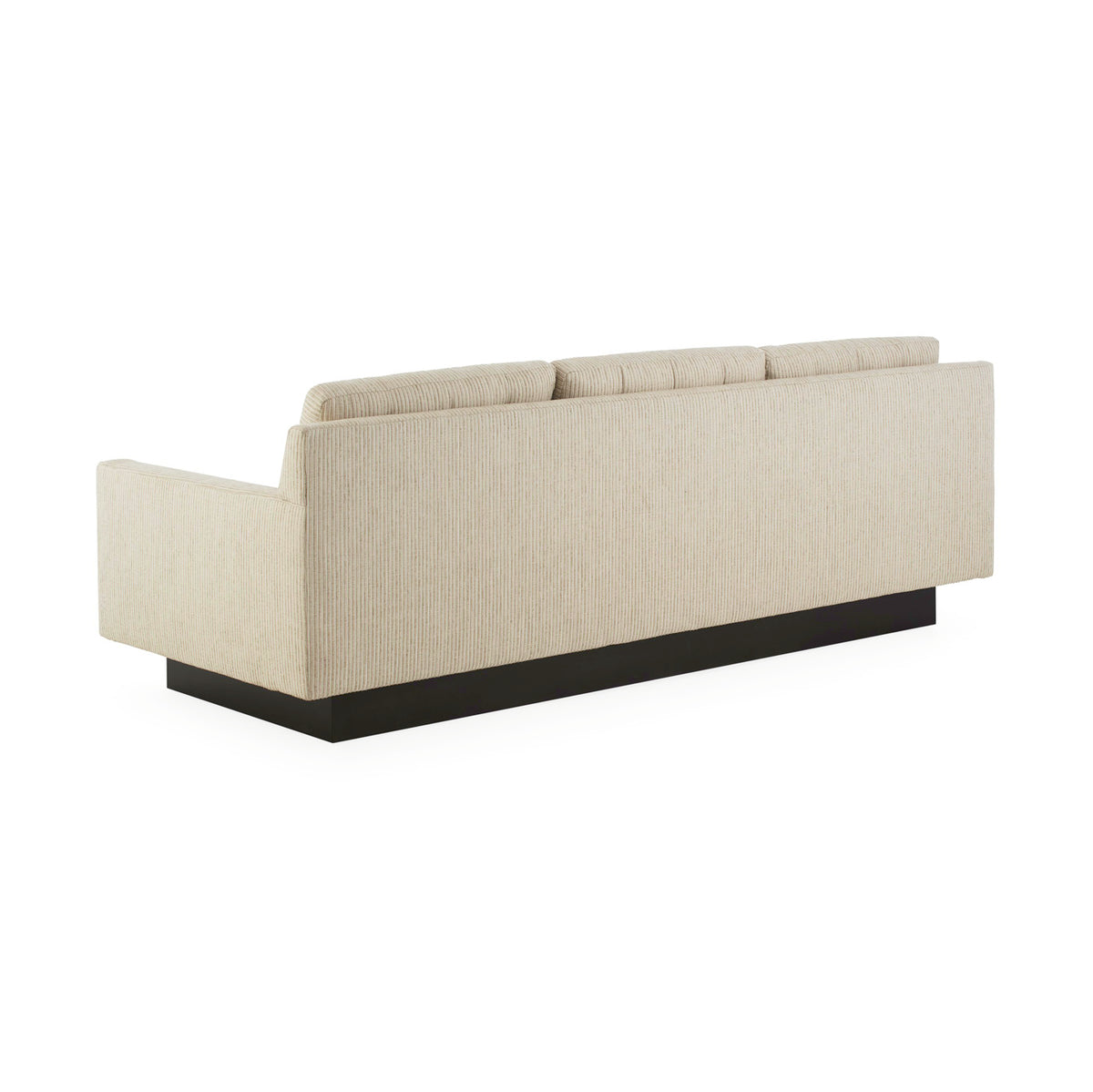 Wright Sofa in flax arm detail view