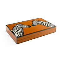 Zebra Backgammon Set - angle view