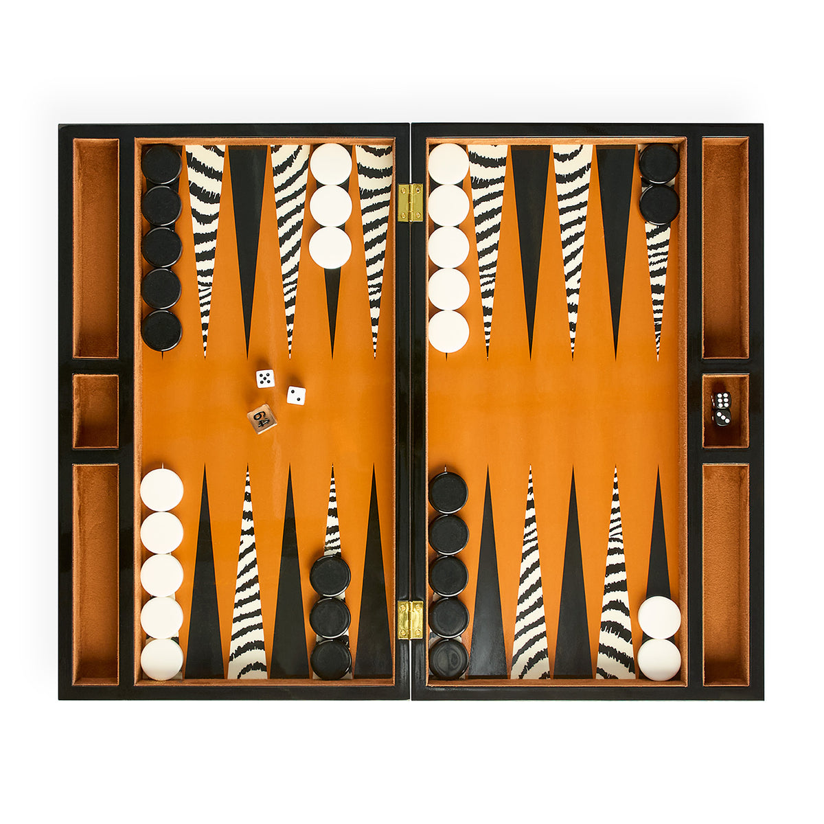 Zebra Backgammon Set - front view