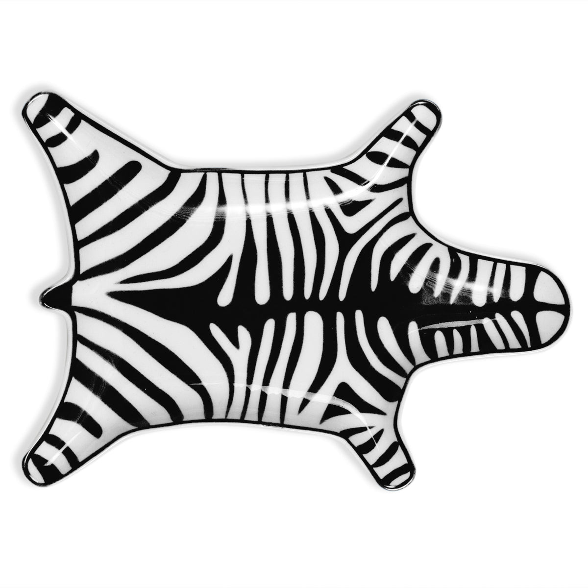 zebra stacking dish porcelain white black - top view