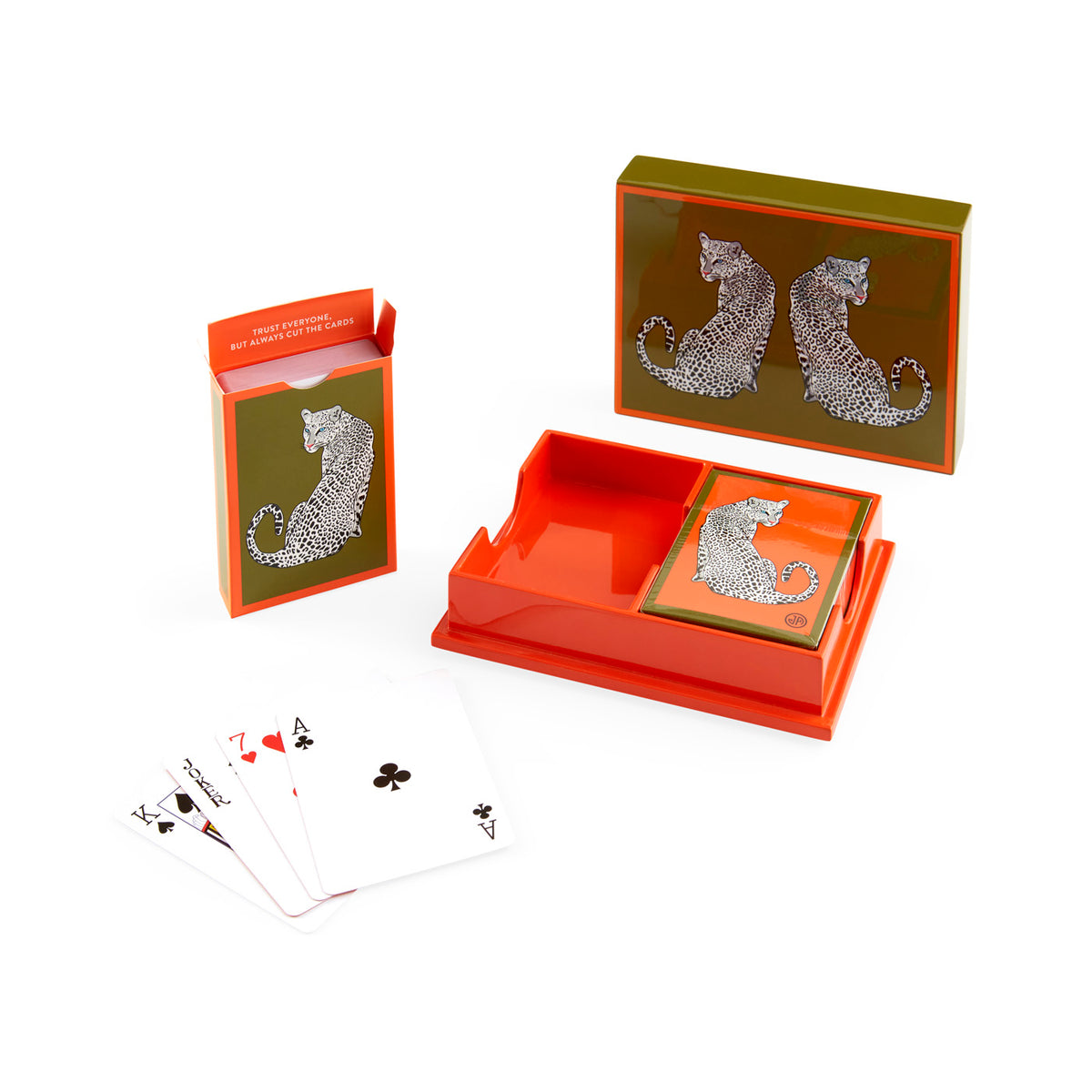 leopard lacquer card set orange -view 1