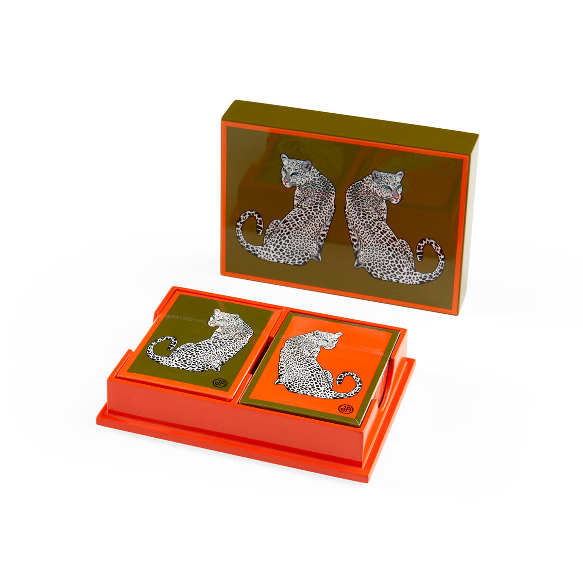 leopard lacquer card set orange -view 2